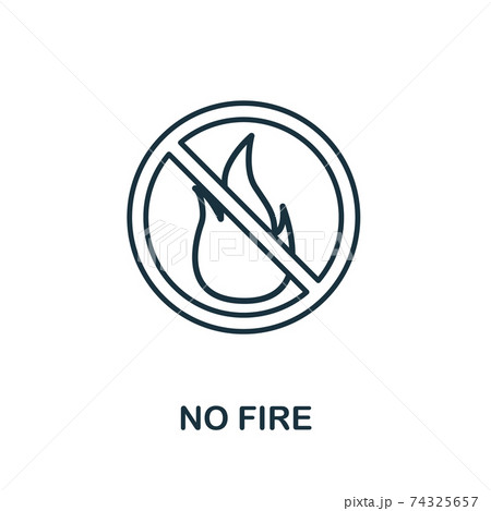 No Fire outline icon. Thin line concept element from fire safety icons collection. Creative No Fire icon for mobile apps and web usage No Fire outline icon. Thin line concept element from fire safety icons collection. Creative No Fire icon for mobile apps and web usage 74325657