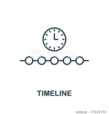 Timeline outline icon. Thin line concept element from fintech technology icons collection. Creative Timeline icon for mobile apps and web usage 74325744