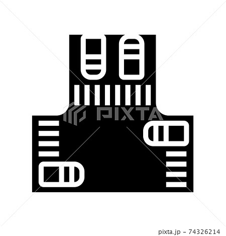 crossroads with cars glyph icon vector illustration 74326214