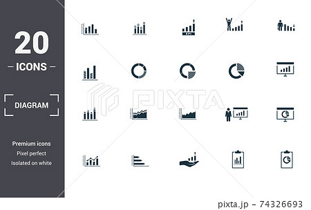 Diagram set icons collection. Includes simple...のイラスト素材