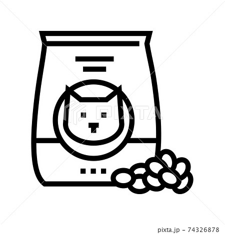 cat dry food line icon vector illustration 74326878