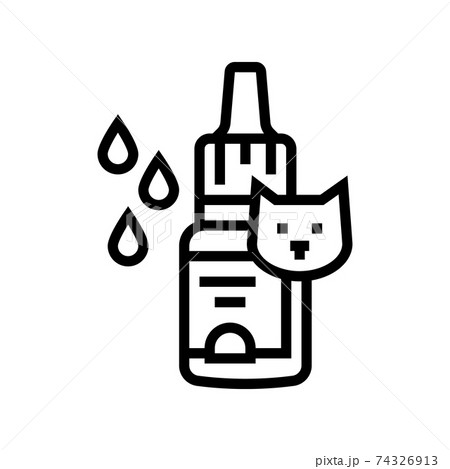 eye drops for cat line icon vector illustration eye drops for cat line icon vector illustration 74326913