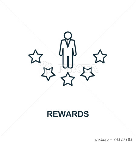 Rewards outline icon. Thin line element from crowdfunding icons collection. UI and UX. Pixel perfect rewards icon for web design, apps, software, print usage Rewards outline icon. Thin line element from crowdfunding icons collection. UI and UX. Pixel perfect rewards icon for web design, apps, software, print usage 74327382