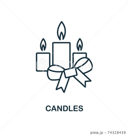 Candles icon. Line style from christmas icon collection. Thin Candles icon for web design, apps, software, print usage 74328439