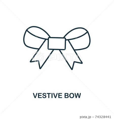 Vestive Bow icon. Line style from christmas icon collection. Thin Vestive Bow icon for web design, apps, software, print usage Vestive Bow icon. Line style from christmas icon collection. Thin Vestive Bow icon for web design, apps, software, print usage 74328441