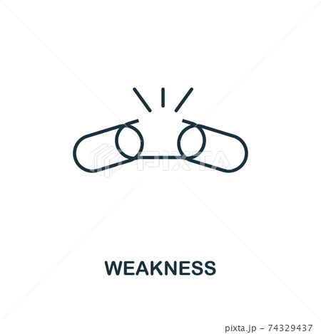 Weakness icon. Line style element from business strategy collection. Thin Weakness icon for web design, software and infographics 74329437