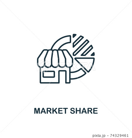 Market Share Icon Line Style Element From のイラスト素材