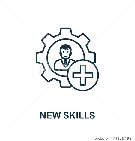 New Skills Icon Outline Style Thin Line のイラスト素材