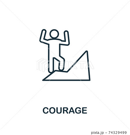 Courage Icon Outline Style Thin Line Creative のイラスト素材