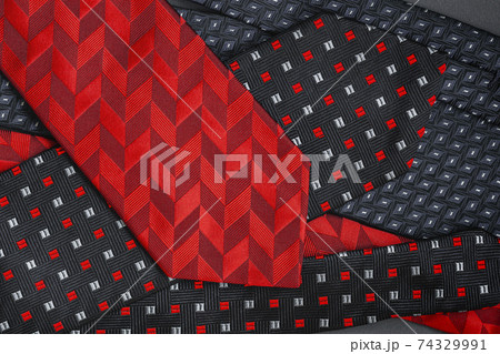 Several mens neckties, stylish accessories, top view, flat lay. Fathers Day, shopping, greeting card concept Several mens neckties, stylish accessories, top view, flat lay. Fathers Day, shopping, greeting card concept 74329991