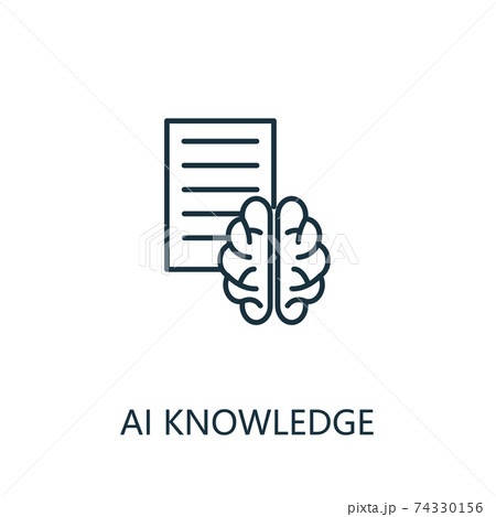 Ai Knowledge thin line icon. Creative simple design from artificial intelligence icons collection. Outline ai knowledge icon for web design and mobile apps usage 74330156