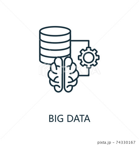 Big Data thin line icon. Creative simple design from artificial intelligence icons collection. Outline big data icon for web design and mobile apps usage 74330167
