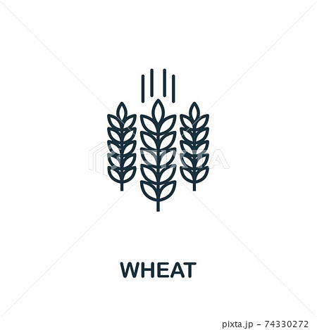 Wheat icon. Thin line style element from farm icons collection. Outline Wheat icon for computer and mobile 74330272