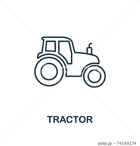 Tractor icon. Thin line style element from farm icons collection. Outline Tractor icon for computer and mobile Tractor icon. Thin line style element from farm icons collection. Outline Tractor icon for computer and mobile 74330274