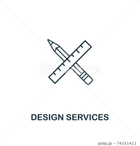 Design Services icon. Thin outline style from design ui and ux icons collection. Creative Design Services icon for web design, apps, software, print usage 74331411