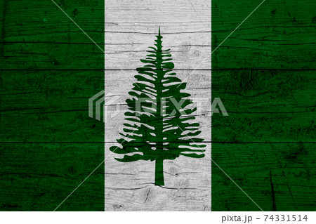 Flag of Norfolk Island. Wooden texture of the flag of Norfolk Island Flag of Norfolk Island. Wooden texture of the flag of Norfolk Island 74331514