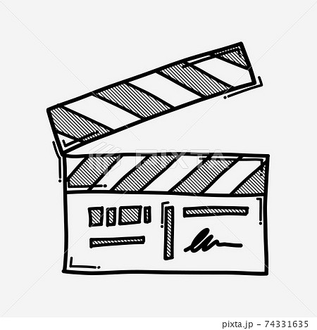 clapper doodle vector icon. Drawing sketch...のイラスト素材 [74331635] - PIXTA