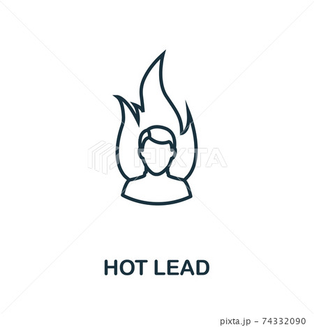 Hot Lead outline icon. Thin line concept element from crm icons collection. Creative Hot Lead icon for mobile apps and web usage 74332090