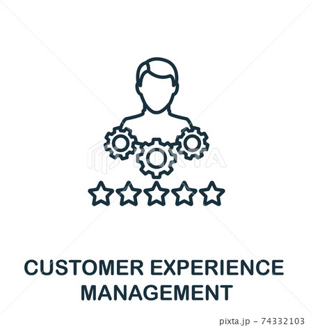 Customer Experience Management outline icon. Thin line concept element from crm icons collection. Creative Customer Experience Management icon for mobile apps and web usage 74332103