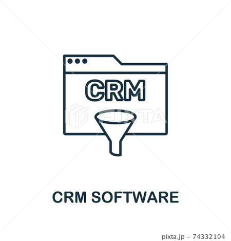 Crm Software outline icon. Thin line concept element from crm icons collection. Creative Crm Software icon for mobile apps and web usage 74332104