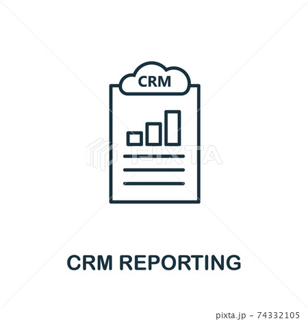 Crm Reporting outline icon. Thin line concept element from crm icons collection. Creative Crm Reporting icon for mobile apps and web usage Crm Reporting outline icon. Thin line concept element from crm icons collection. Creative Crm Reporting icon for mobile apps and web usage 74332105