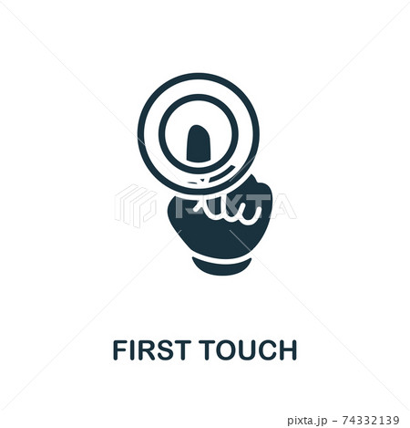 First Touch vector icon symbol. Creative sign from crm icons collection. Filled flat First Touch icon for computer and mobile 74332139