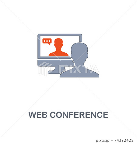 Web Conference icon. Premium two colors style design from contact us icons collection. Pixel perfect Web Conference icon for web design, apps, software, print usage 74332425