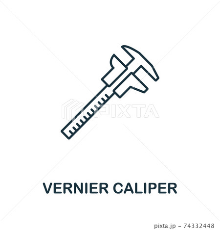 Vernier Caliper line icon. Thin style element from construction tools icons collection. Outline Vernier Caliper icon for computer and mobile. Symbol, logo vector graphics 74332448