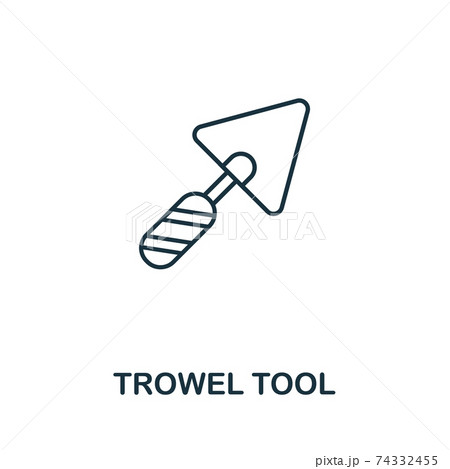 Trowel Tool line icon. Thin style element from construction tools icons collection. Outline Trowel Tool icon for computer and mobile. Symbol, logo vector graphics 74332455