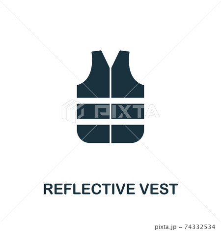 Reflective Vest vector icon symbol. Creative sign from construction tools icons collection. Filled flat Reflective Vest icon for computer and mobile 74332534
