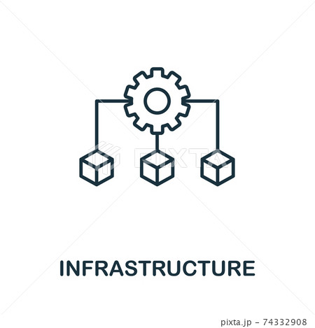 Infrastructure outline icon. Thin line style from community icons collection. Pixel perfect simple element infrastructure icon for web design, apps, software, print usage 74332908