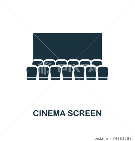 Cinema Screen icon. Monochrome style design from cinema icon collection. UI and UX. Pixel perfect cinema screen icon. For web design, apps, software, print usage. Cinema Screen icon. Monochrome style design from cinema icon collection. UI and UX. Pixel perfect cinema screen icon. For web design, apps, software, print usage. 74333585