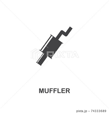 Muffler creative icon. Simple element illustration. Muffler concept symbol design from car parts collection. Can be used for web, mobile, web design, apps, software, print. 74333689