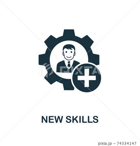 New Skills vector icon symbol. Creative sign from business management icons collection. Filled flat New Skills icon for computer and mobile New Skills vector icon symbol. Creative sign from business management icons collection. Filled flat New Skills icon for computer and mobile 74334147