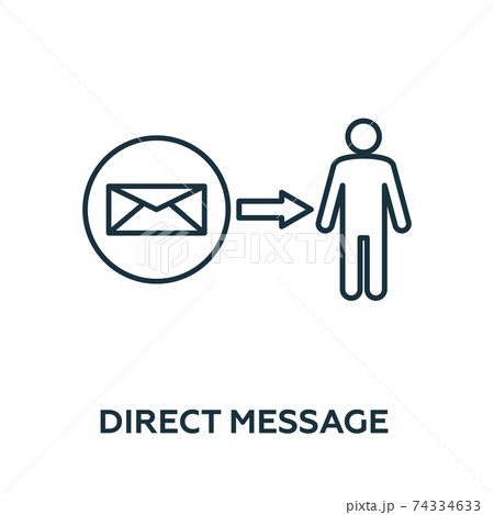 Direct Message vector icon symbol. Creative sign from advertising icons collection. Filled flat Direct Message icon for computer and mobile 74334633