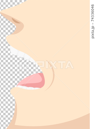 あくび 口元 イラストのイラスト素材