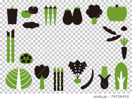 シンプルな形の野菜のフレーム 74336458