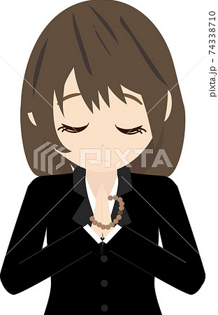 お祈りする女性(上半身) お祈りする女性(上半身) 74338710