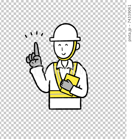 土木作業員の案内用、指示用アイコン 上半身 土木作業員の案内用、指示用アイコン 上半身 74339061