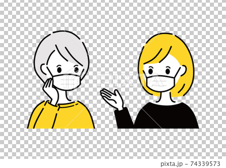 マスク 女性 会話 おしゃべり マスク 女性 会話 おしゃべり 74339573