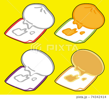 紙に中華まんが引っ付くセット(黒フチあり) 紙に中華まんが引っ付くセット(黒フチあり) 74342414