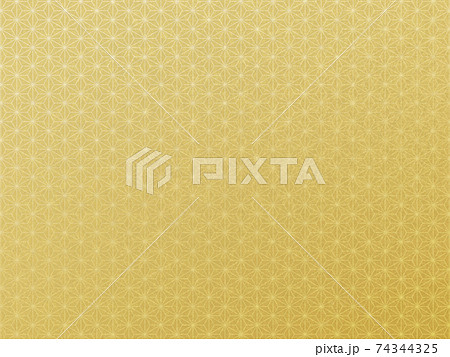 金色　和柄　背景デザイン 74344325