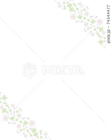 やさしいカラーの桜や菜の花 春のフレームのイラスト素材