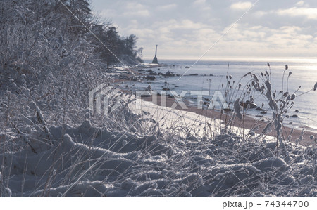Frozen beach in the Baltic in winter Frozen beach in the Baltic in winter 74344700