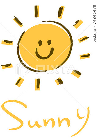 ペンで書いたような笑顔の太陽のイラスト素材 74345479 Pixta