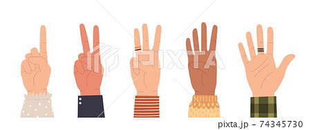 Hands Counting Count On Fingers Showing Number のイラスト素材