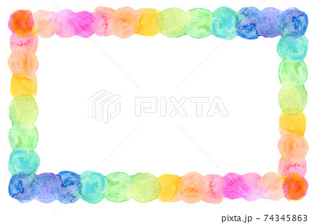 背景素材　水彩テクスチャー　虹色グラデーション 74345863