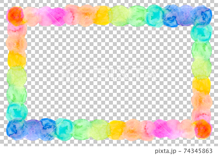 背景素材　水彩テクスチャー　虹色グラデーション 74345863