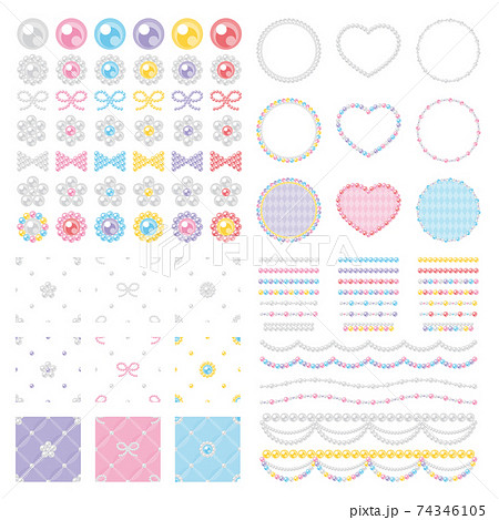 パール 素材 フレーム パターン ライン セット 74346105