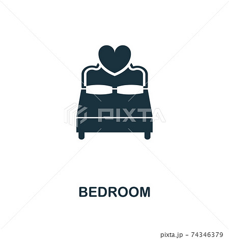 Badroom creative icon. Simple element illustration. Badroom concept symbol design from honeymoon collection. Perfect for web design, apps, software, print. 74346379